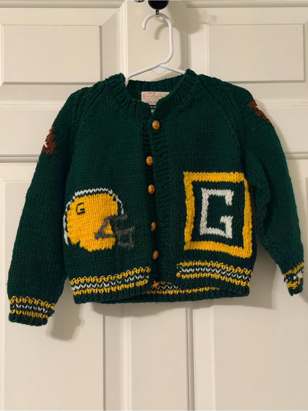 Handmade Green Bay Packers Knit Cardigan Sweater